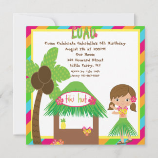 Tiki Hut Luau Platz Geburtstag Einladung