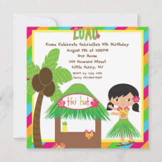 Tiki Hut Luau Platz Geburtstag Einladung
