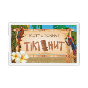 Tiki Hut Party Design Acryl Tablett