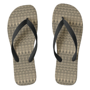 Tiki Hut Summer Brown Tan Sandals Flip Flops