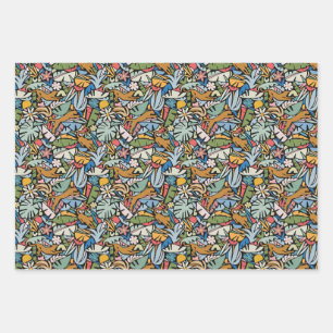 Tiki Jungle Enveloppement Papier Feuille plate Ens