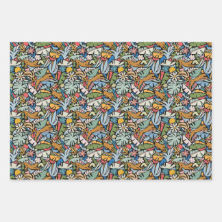 Tiki Jungle Enveloppement Papier Feuille plate Ens