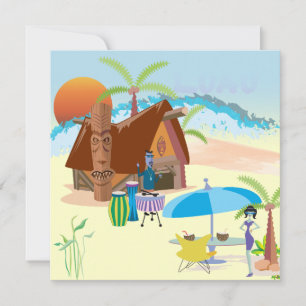 Tiki/Luau am Strand Einladung