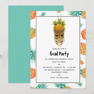 Tiki Luau Sommer Ananas Strand Abschlussfeier Einladung