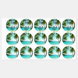 tiki luau tropical beach partyPaper Plate Etiketten