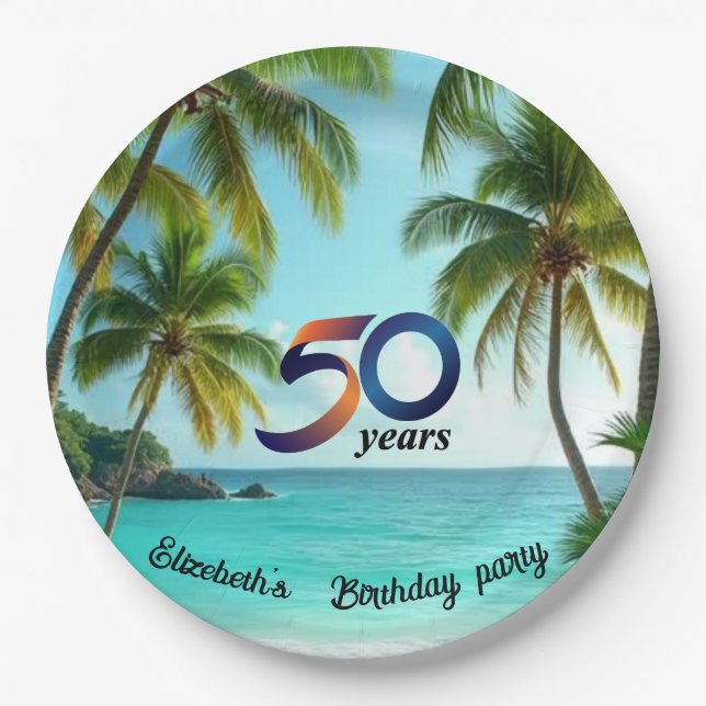 tiki luau tropical beach partyPaper Plate Pappteller (Vorderseite)