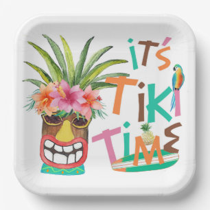 Tiki Luau   Tropischer Strand Pappteller