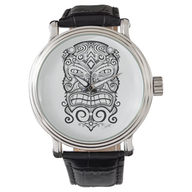 Tiki Mask Armbanduhr (Vorderseite)