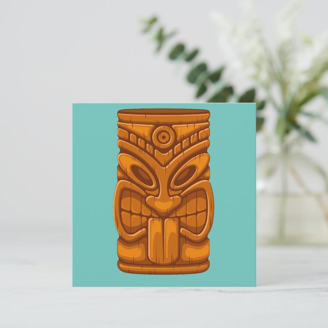 Tiki Mask Corn Hole Set Einladung (Stehend Vorderseite)