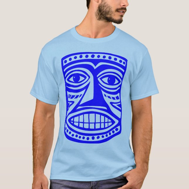 Tiki Mask III - Blau T-Shirt (Vorderseite)