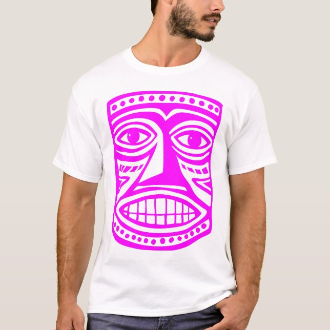Tiki Mask III - Magenta T-Shirt (Vorderseite)