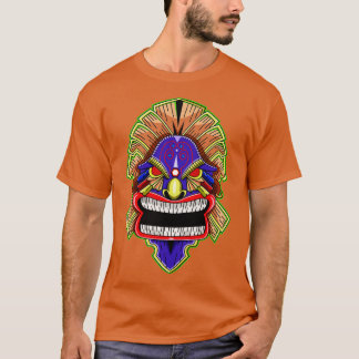 Tiki Mask Wooden Hair T-Shirt