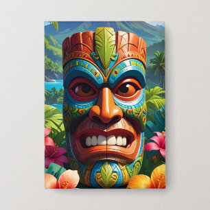 Tiki-Maske Button