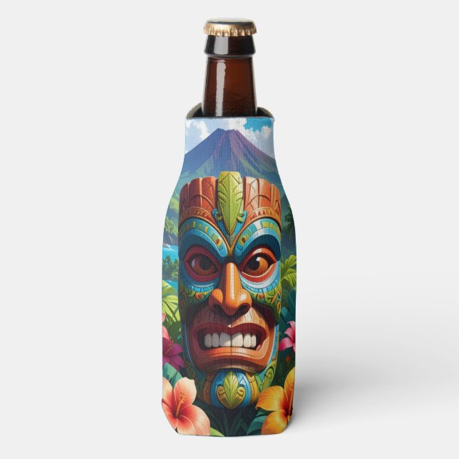 Tiki-Maske Flaschenkühler (Flaschenvorderseite)