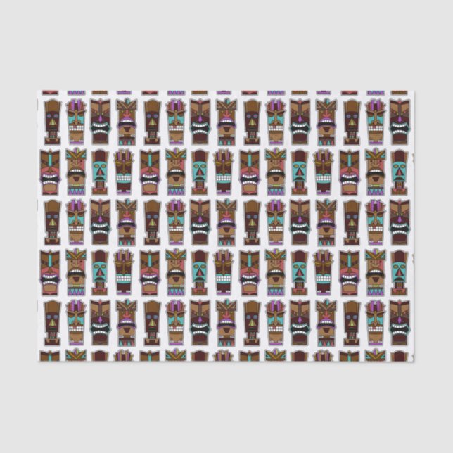 Tiki Maskenvorlage Seidenpapier (Vorderseite)