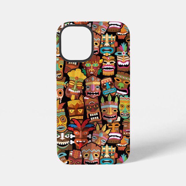 TIKI-Muster 4 iPhone 12 Mini Hülle (Rückseite)
