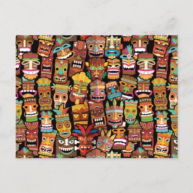 TIKI Muster 4 Postkarte (Vorderseite)