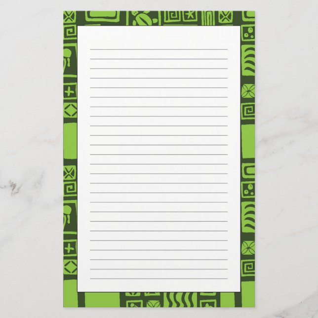 Tiki Muster Briefpapier (Vorderseite)