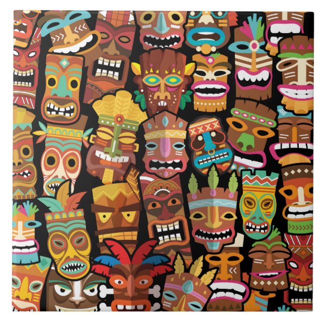 Tiki-Muster Fliese (Vorderseite)