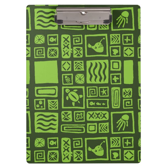 Tiki Muster Klemmbrett (Vorderseite)