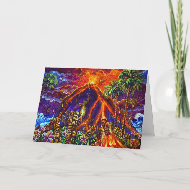 Tiki opfere Grußkarte Karte (Vorderseite)