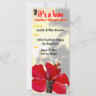 Tiki Palm Tree Luau Party Einladung