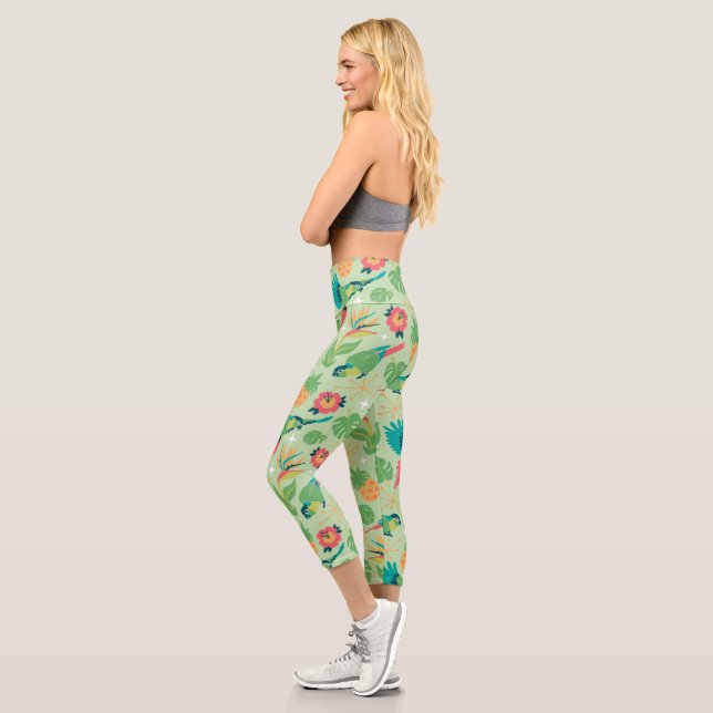 Tiki-Papagei Capri Leggings (Links)