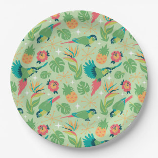 Tiki-Papageien-Papierplatten Pappteller