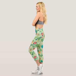Tiki Parrot Capri Leggings