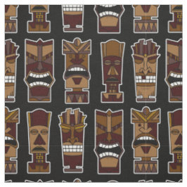 Tiki Party-Gewebe Brown und Schwarzes Stoff