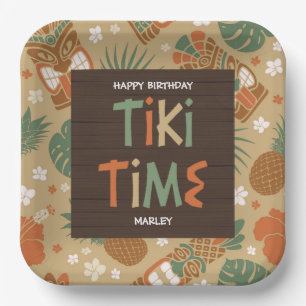 Tiki Party Tropical Luau Birthday Pappteller