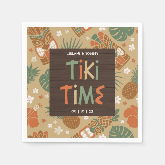 Tiki Party Tropical Luau Serviette (Vorderseite)