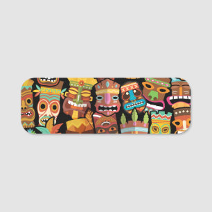 Tiki Pattern Namensschild