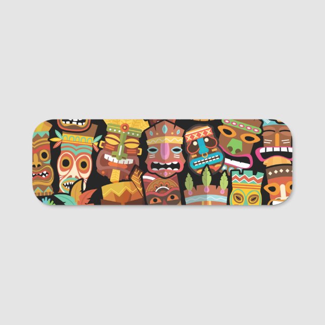 Tiki Pattern Namensschild (Vorderseite)