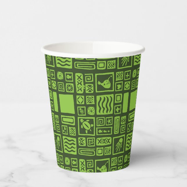 Tiki Pattern Pappbecher (Links)