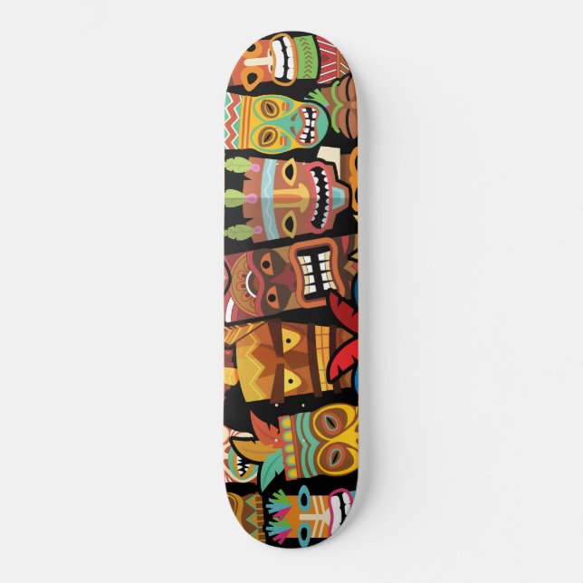 Tiki Pattern Skateboard (Vorderseite)