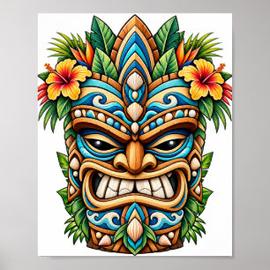 Tiki-Plakat Seafoam Flower Poster