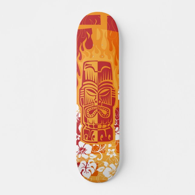 Tiki Plattform mit Flammen Skateboard (Vorne)
