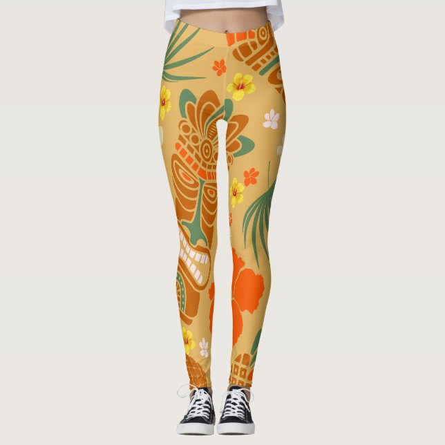 Tiki Print Leggings (Vorderseite)