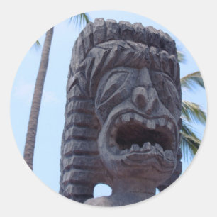 Tiki Statue in Kona, Hawaii - Sticker