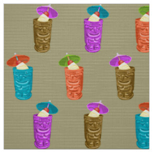 Tiki Tasse Retro Hawaiian Tropical Drinks Stoff