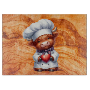 Tiki texturiertes Glas mit höherem Koch Schneidebrett