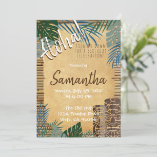 Tiki Theme Hawaiian Bamboo Island fühlen sich grün Einladung