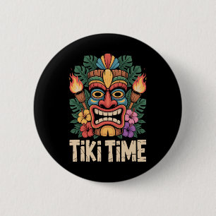 Tiki-Time-Luau-Party Tropische Sommer Stimmung 1 Button