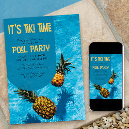 Tiki Time Pool Party 30. Geburtstag Einladung