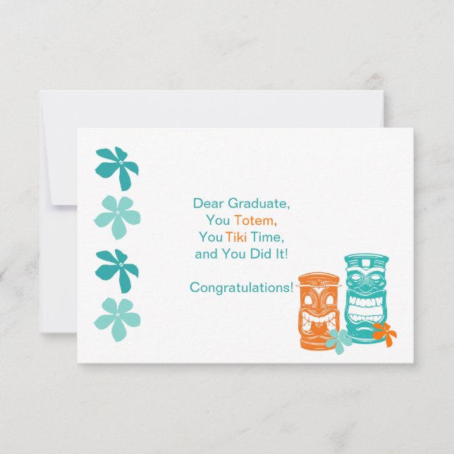 Tiki Totem Abschluss Gruß Karte (Vorderseite)