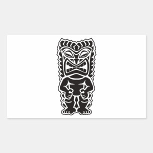 tiki Totem Rechteckiger Aufkleber