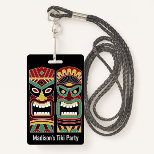 Tiki Totems benutzerdefinierte Text-Abzeichen Ausweis