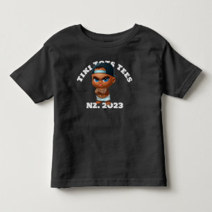 Tiki Tots schwarzer T - Shirt. Kleinkind T-shirt