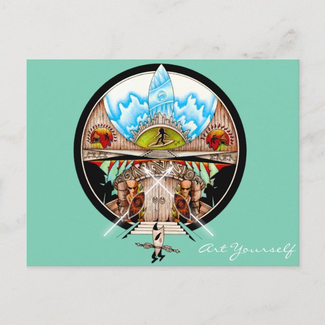 Tiki Village Postkarte (Vorderseite)